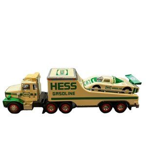 Hess Toy Truck 1988 Hauler Lights and Race Car Vehicle Realistic Play Vintage